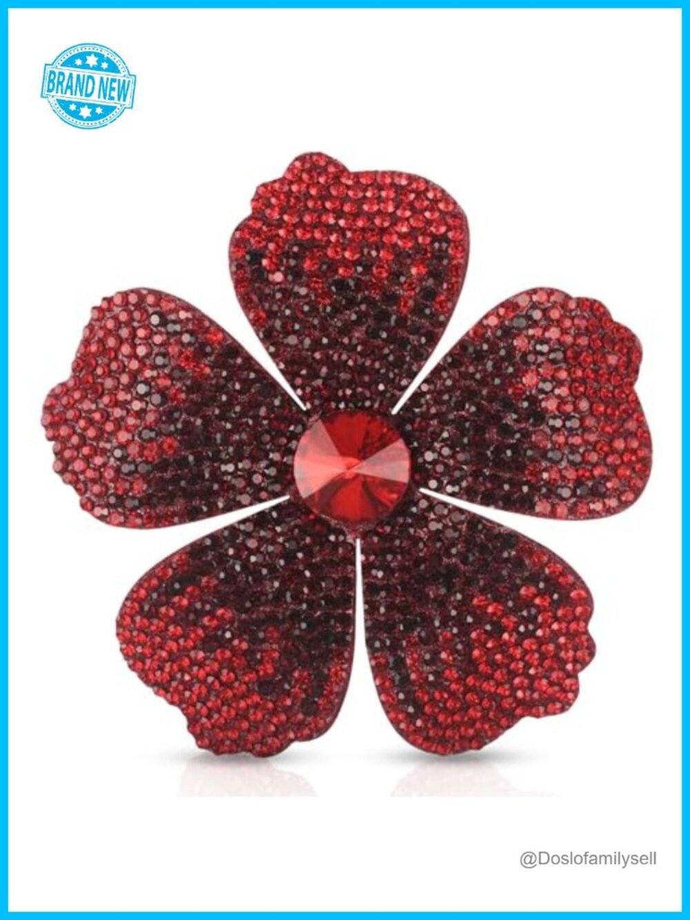 Crystal Hibiscus Flower Hair Clip Boho Braid Accessory Women